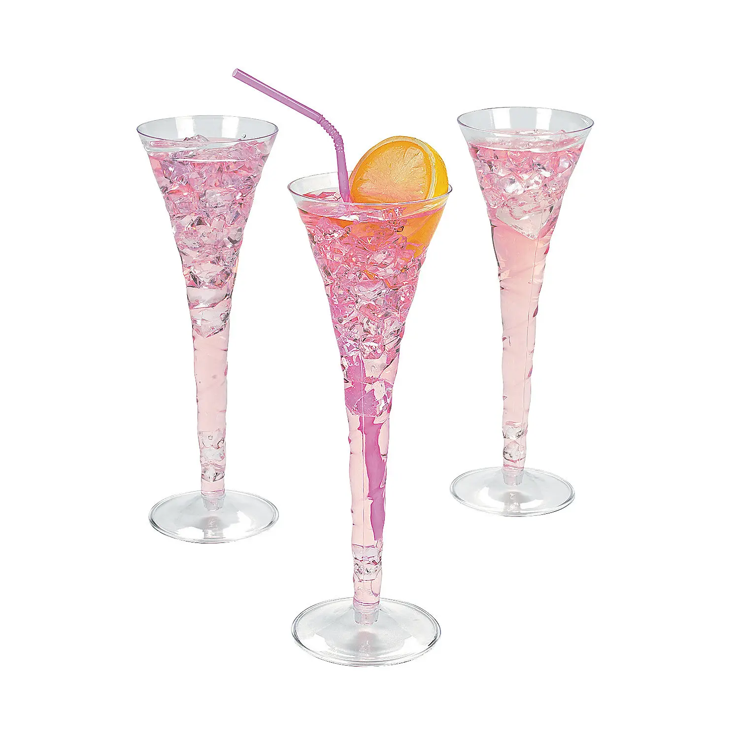 Disposable Plastic Champagne Drinking Glasses - 25 Ct., Kitchen Drinkware Essentials