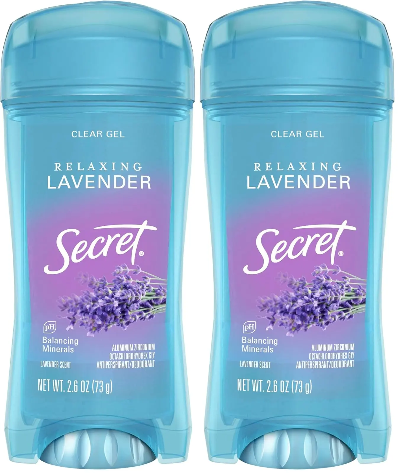 Secret Deodorant, Clear Gel, Lavender Scent | For Women | 2.6 oz | Pack of 2 | Fresh Collection