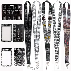 Vintage Viking Lanyard for Keychains ID Card Holder Travel Horizontal Badge Holder Neck Strap Lariat Phone Straps Jewelry