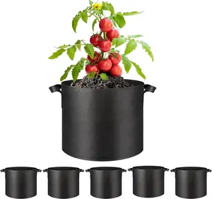 Grow Bags  by Simple Deluxe | Thick, Breathable & Reusable | For Tomatoes, Potatoes, Veggies, Herbs & More | Black