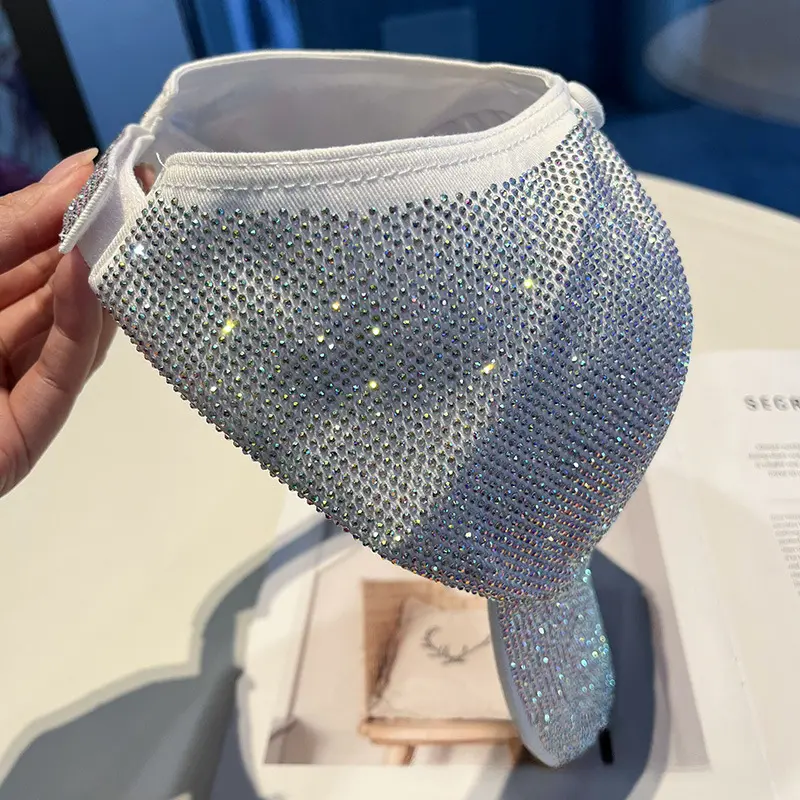 White base, colorful rhinestones (open-top visor)