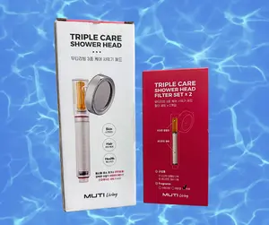 MUTI Living Korean Triple Care Shower Head with Filter Set for Skin Hair Health Benefits
