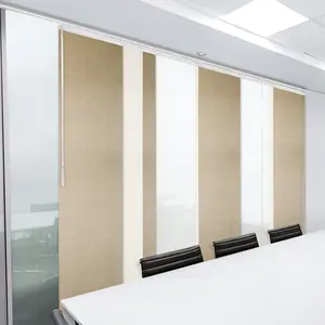 7-Panel Single Rail Panel Track Extendable 110"-153"W x 91.4"H, Panel width 23.5", Winter, Marisol