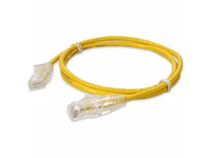 AddOn 3ft Yellow CAT 6A Slim PVC Ethernet Cable Snagless Clear-Claw RJ-45 M/M