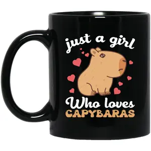 Just a Girl Who Loves Capybaras Mug, Cute Funny Capybaras Mug, Capybaras Coffee Mug, Capybara Gifts, Capybara Funny Mug