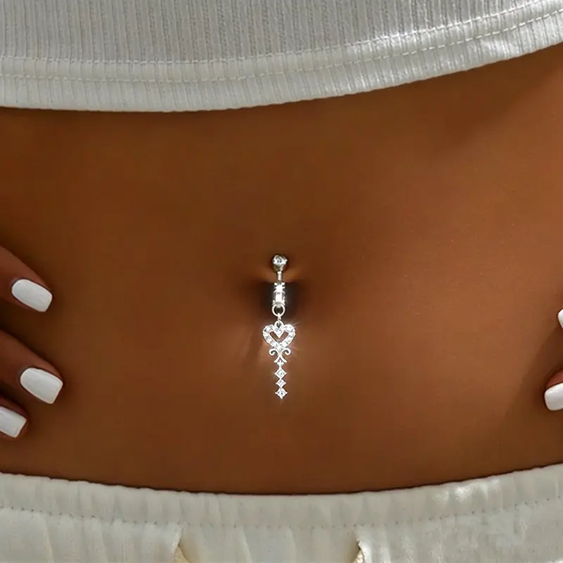 Clip On Belly Button Ring Butterfly Copper Zircon Pink Fake Belly Piercing Umbilical Navel Body Jewelry Trendy Fashion Style