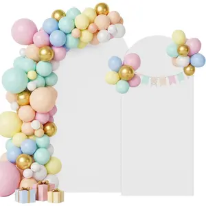 White Arch Backdrop Cover, 7.2FT,6FT Spandex Balloon Arch Cover for Backdrop Stand, Thick Wrinkle-Free-Sided Stretchy Background for Baby Shower, Wedding, Birthday Decoration
