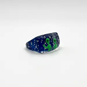 Visitors ⋆ ˚｡⋆୨୧˚ Hand-Painted Bubble Ring ⋆ Retro Statement Stacking Ring ⋆ Made in NYC