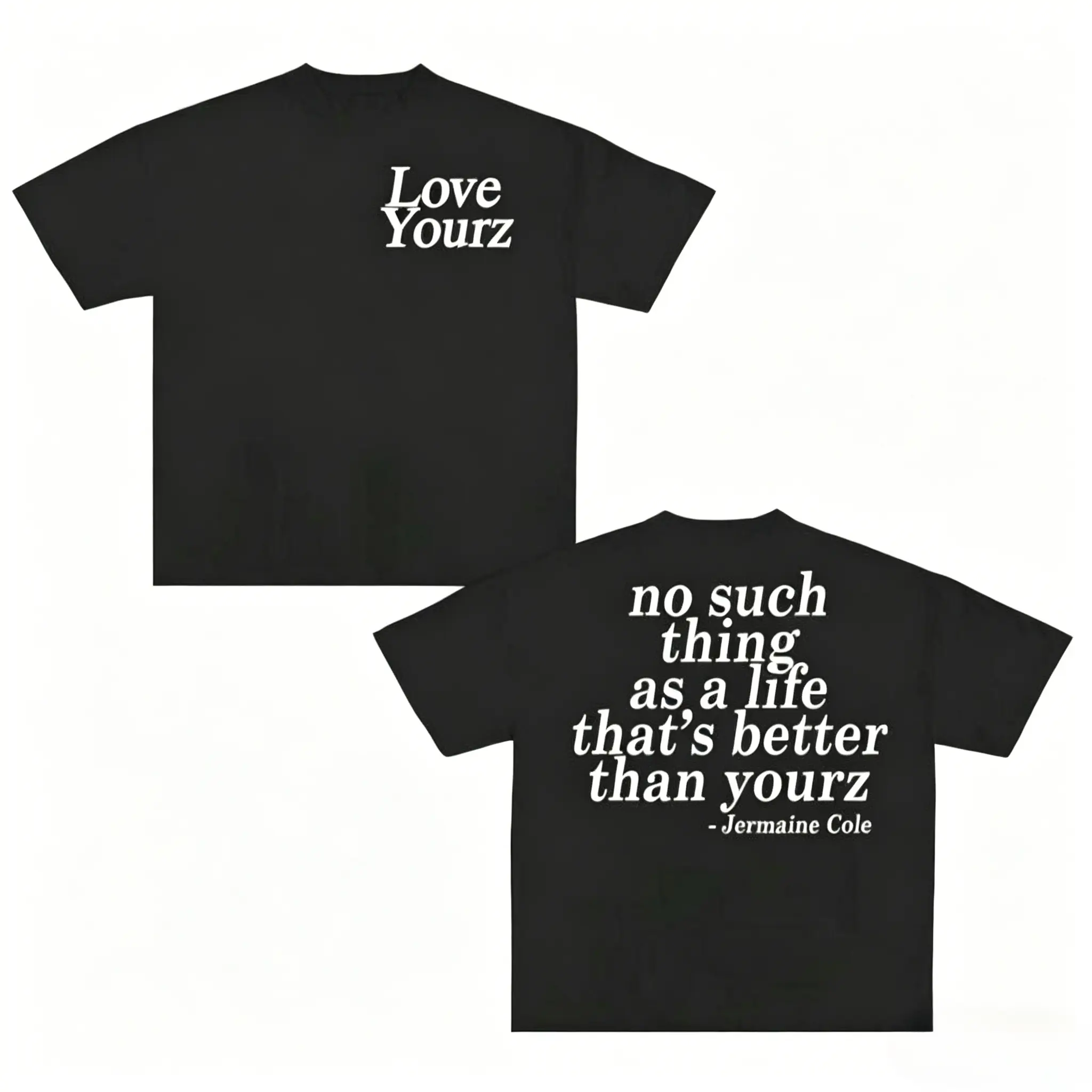 Men's Vintage Graphic T-Shirt with Love Yourz Lyric Art | 100% Cotton Loose-Fit Crew Neck Streetwear for Festivals, Tshirt, Shortsleeve, Casual Graphic Tee