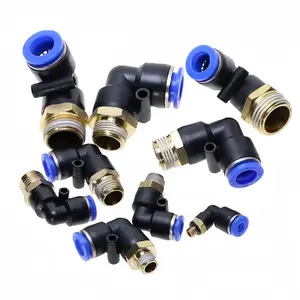 Pneumatic Elbow, 90° Quick Air Elbow Fitting, External Thread Referral Pneumatic Connector, Air Pipe Fitting, Pipe Fittings & Accessories