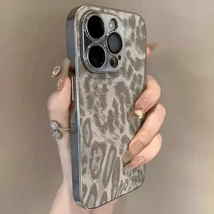 Luxury Leopard Print Phone Case for Apple 11 12 13 14 15 16 17 Pro Max Plus Air Shockproof Bumber Cases Cover