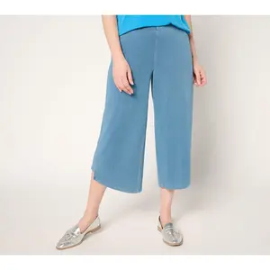 Susan Graver Regular Cool Touch Knit Denim Culotte
