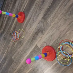 Random Color Round Hoopla Toy, 19pcs/26pcs Hoopla Throwing Game Toys, Indoor Outdoor Hoopla Juggling Toy, Family Fun Game, Perfect Family Activity Gift for Boys & Girls