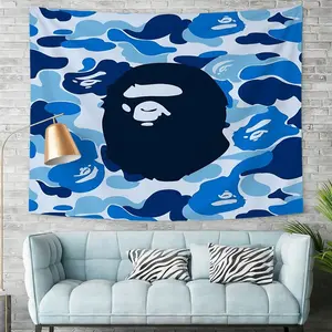 Ape Head Camouflage Pattern Tapestry, Stylish Digital Print Wall Hanging for Trendy Home Decor, Unique Bedroom and Living Room Wall Art, Eye-Catching Aesthetic Tapestry, Modern Spaces, Elevate Your Room with this Stunning Wall Tapestry