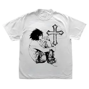 Anime Vintage Graphic Tee L Lawliet Death Note Shirt Unisex T-Shirt Manga Anime Clothing Top Menswear Womenswear Streetwear
