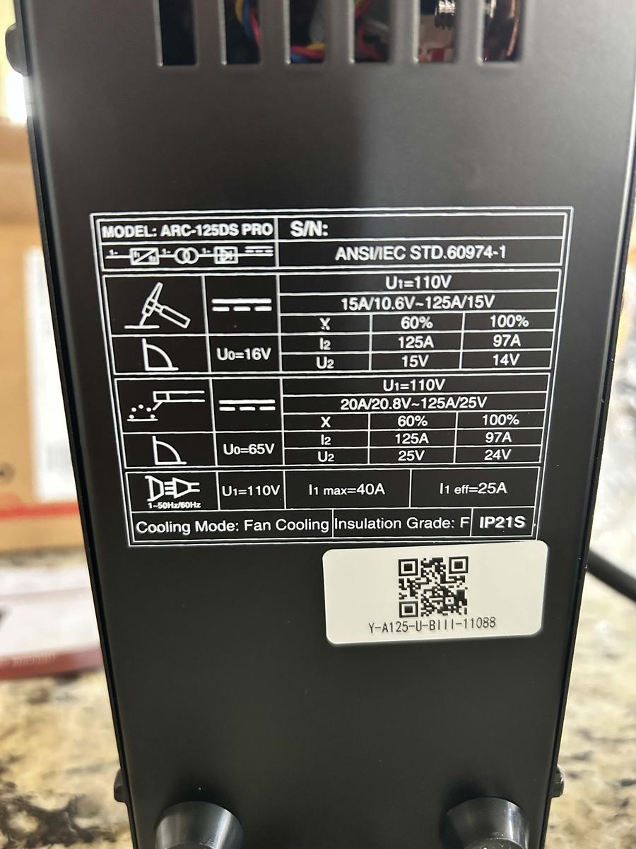 Item: ARC-125DS-PRO Stick Welder