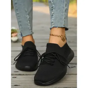 Women's Fashionable Lace Up Low Top Sneakers, 2025 New Style Casual Breathable Comfortable Closed Sports Running Shoes, All-match Basic Shoes for Daily Wear, Walking Shoes, Footwear