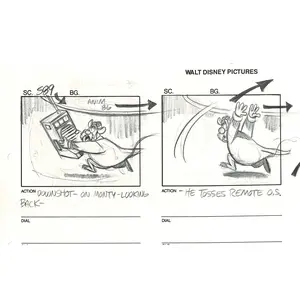 Chip n Dale Rescue Rangers Original Production Animation Storyboard Walt Disney FIRST EPISODE 1988 A177