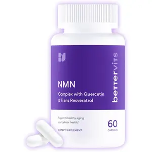NMN Supplement with Quercetin and Resveratrol Supports NAD Plus Energy and Healthy Aging for Women and Men 60 Capsules