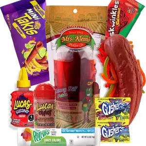 Chamoy Pickle Kit 2 pack with GUSHERS, Takis, Fruit Roll up, Lucas, and Skwinkles