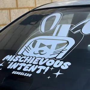 Senseless Mischief Bunny Vinyl Car Window Banner