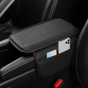 Upgraded Universal Car Center Console Cover, Microfiber Leather Armrest Cover With Storage Bags, Car Armrest Cushion, Comfortable and Durable Interior Accessory for Most Vehicles