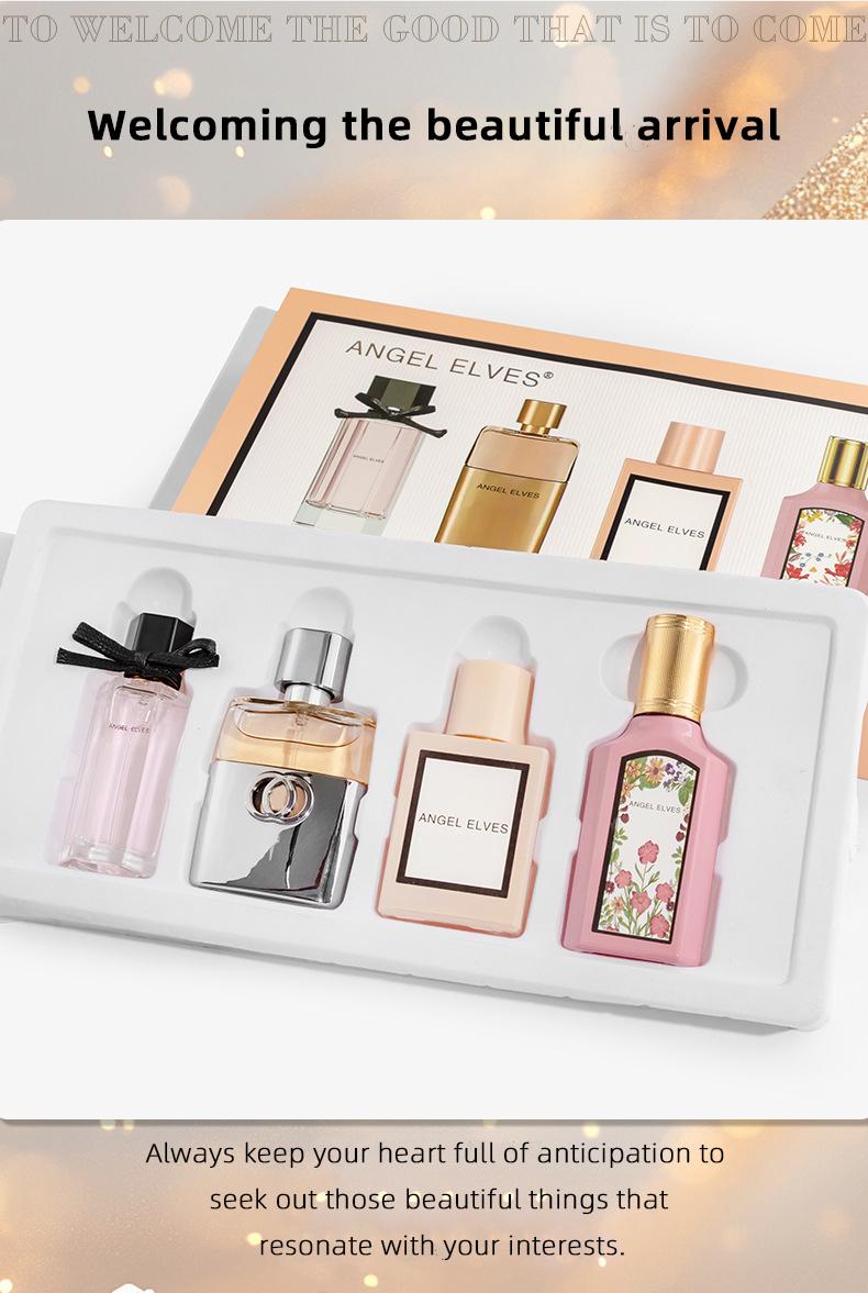 Women’s perfume, a natural spray with a sweet scent—rich yet refined, featuring notes of lily of the valley, gardenia, orange blossom, and sandalwood; long-lasting fragrance