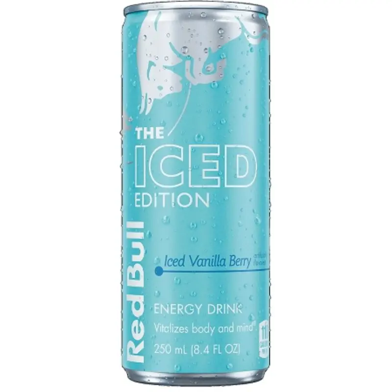 5x Red Bull Iced Vanilla Berry Sports Energy Drink - Caffeinated Sparkling 8.4oz Can Pack, Winter/Blue Edition, Focus Fuel for Gym Workouts, Wholesale Bulk Supply 5pk