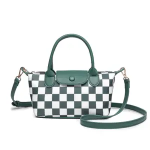 Fashion Checkerboard Lunch Bag for Women – Lightweight Luxury Handbag, Crossbody & Shoulder Tote, Trendy Square Bag, Versatile Daily Carry Purse, New Arrival Crossbody Satchel