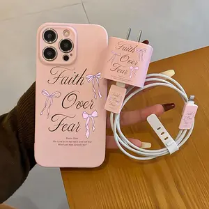 Butterfly Pattern Phone Case with Charger Saver & Cable Protector & Storage Rope, Anti-drop Cellphone Protective Case, Total Protective Shockproof Mobile Phone Cover for iPhone, Protection, Smartphone Casing