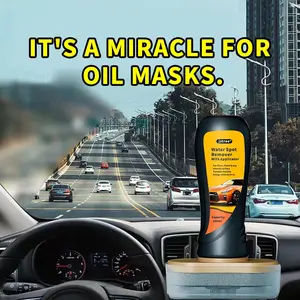 Jstree Car Glass Oil Film Cleaner with Brush Head, Removes Oil Films Effectively, 100ML Liquid Solution for Auto Maintenance