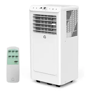 【GARVEE】2025 8000 BTU Portable Air Conditioner - 3-in-1 Cooling, Dehumidifying, and Fan Unit with Remote Control, LED Display, 24-Hour Timer, Low Noise, Window Installation Kit, for Rooms up to 350 Sq.Ft, White Top and Black