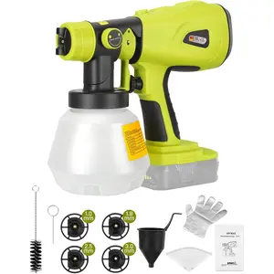 Cordless  Sprayer Compatible with Ryobi 18V , 200W HVLP   18V  Sprayer with Brushless , 4 Copper Nozzles for DIY Fence Chairs Painting