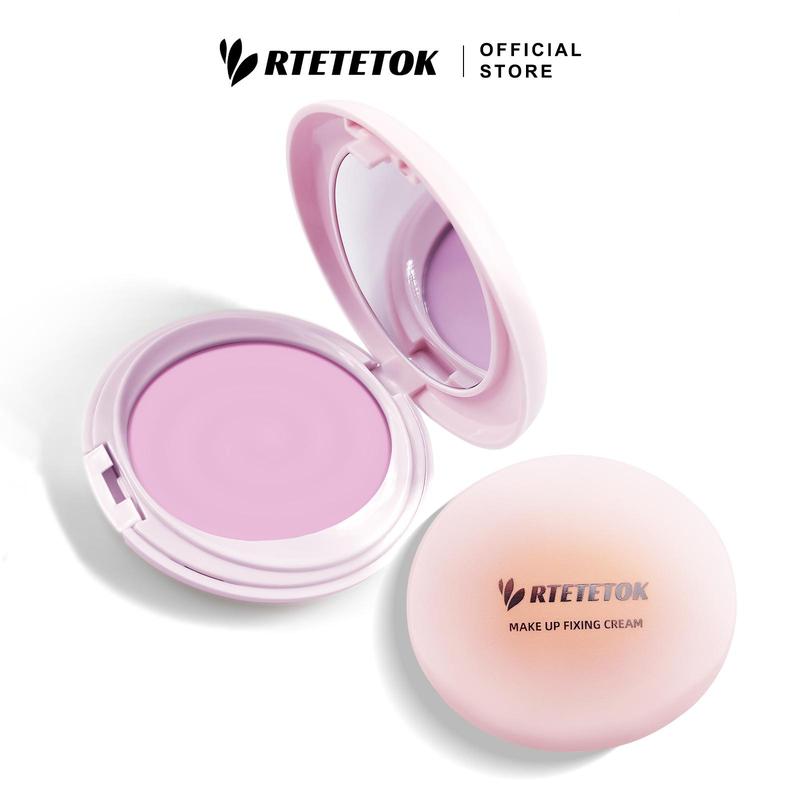 RTETETOK Makeup Setting Cream Oil Control Waterproof Matte Long-lasting Flawless Facial Makeup with Mirror Non-Lossing Powder Silky Cosmetic Smooth