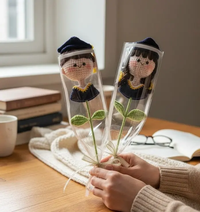 Crochet Graduation Boy/Girl Bouquet, Cute Graduation Gift, Handmade Graduation Bouquet, Gift For Students. Amigurum Student Bouquet.