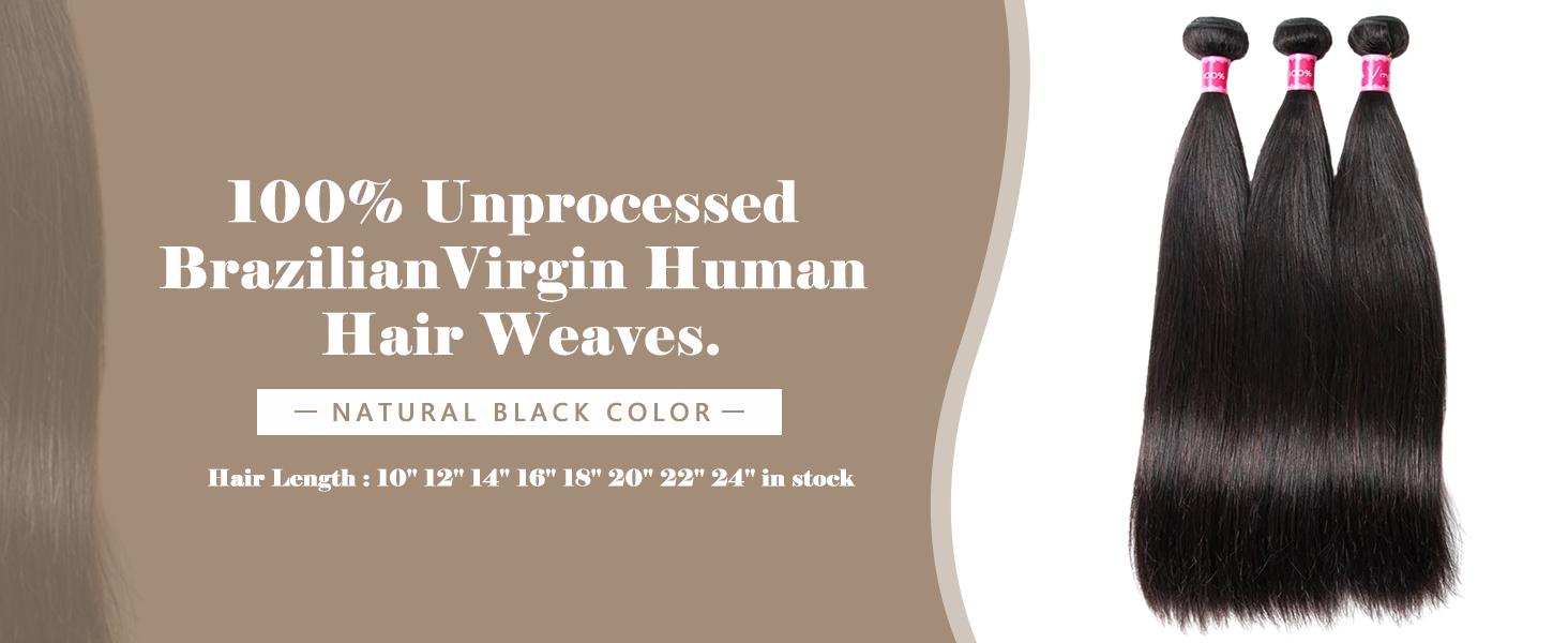 Straight Bundles Human Hair 100% Unprocessed Brazilian Virgin Hair Straight Weave Bundle Human Hair Bundles Real Natural Black Human Hair Extensions