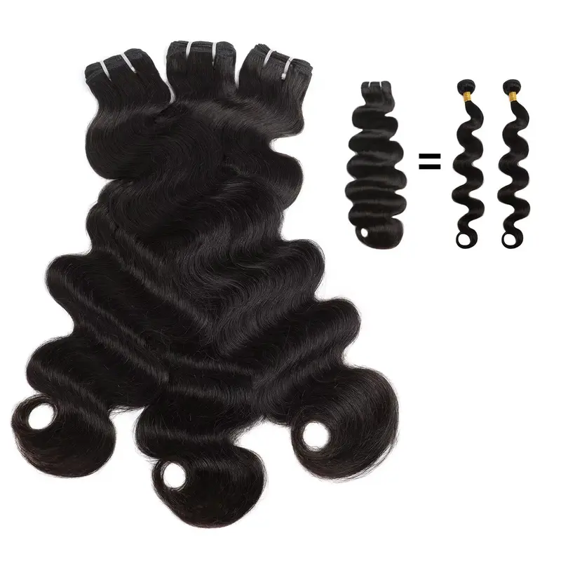 Lemoda Body Wave Virgin Human Hair Bundles Body Wave 100% Unprocessed Raw Human Hair Extensions Great Qanlity Hair Weave 3 Bundles Natural Black