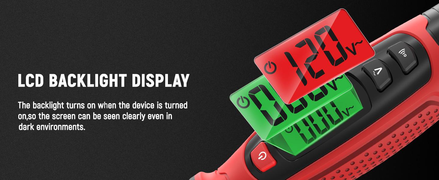 [Gift]KAIWEETS Voltage Tester with Screwdriver Function Non-Contact Detector Measures AC 3V to 500V LCD Screen Buzzer Alarm Wire Continuity Testing, KTS02