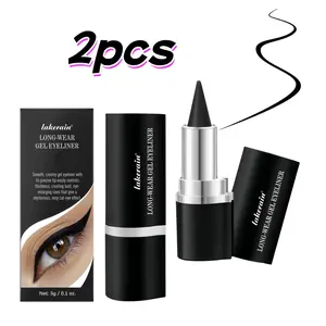 2pcs black gel eyeliners, natural black eyeliner, smudge-proof, ultra-smooth black gel pencil, black smoky eyeshadow stick pencil, perfect for Halloween makeup, flawless smooth eyeliner, cosmetics, gift, waterproof and sweat-resistant.