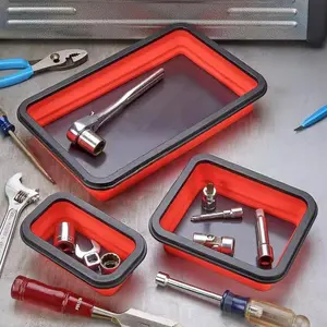 Foldable Silicone Magnetic Tray, Magnetic Parts Organizer, Portable Screw Holder, Essential Tool for Hardware Storage