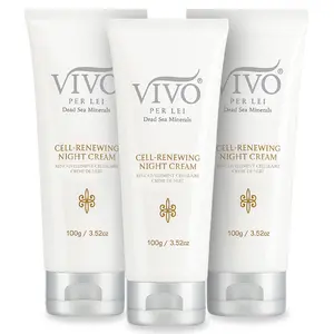 VIVO Per Lei Dead Sea Night Cream - Anti Aging Night Cream for Face - 1.7 Fl.Oz - Moisturizing Night Cream with Shea Butter - Night Facial Cream for Youthful Skin - Pack of 3