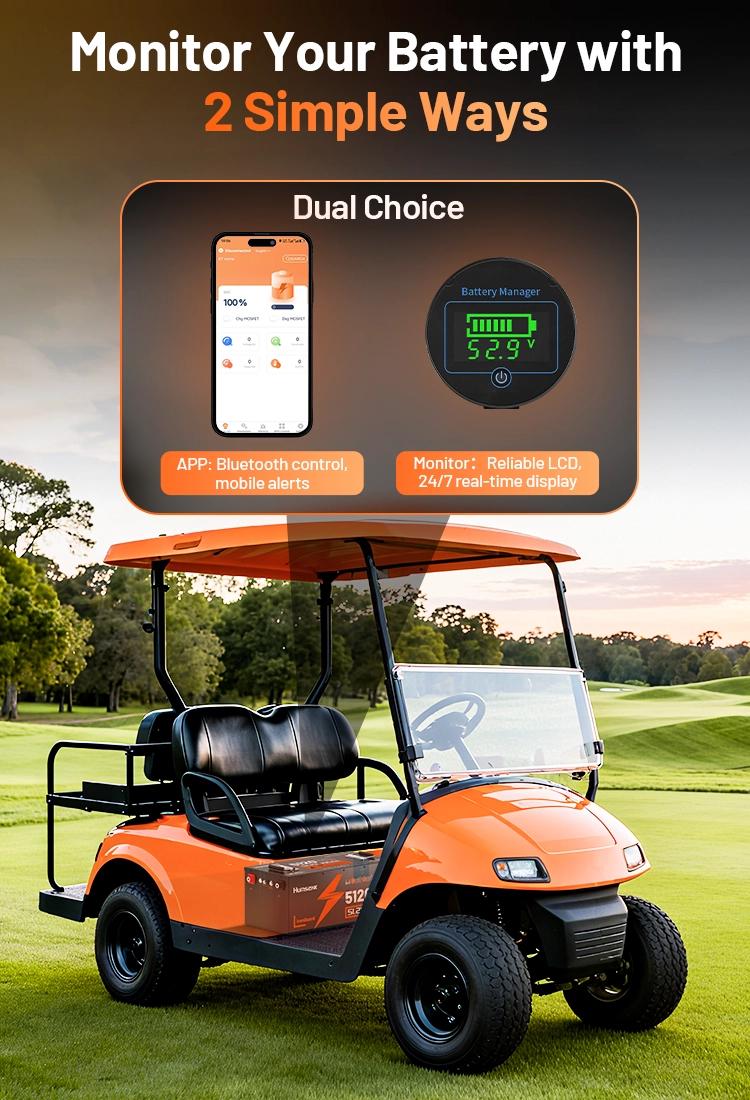 【Summervibes】【Iron】Humsienk 48V 100Ah LiFePO4 Bluetooth Battery for Golf Cart, Metal case defends, Built-in 200A BMS, 50+ Mile Range for RV, Solar Marine, Off-grid Digital Power Display 【Summervibes】【Iron】Humsienk 48V 100Ah LiFePO4 Bluetooth Battery for Golf Cart, Metal case defends, Built-in 200A BMS, 50+ Mile Range for RV, Solar Marine, Off-grid Digital Power Display