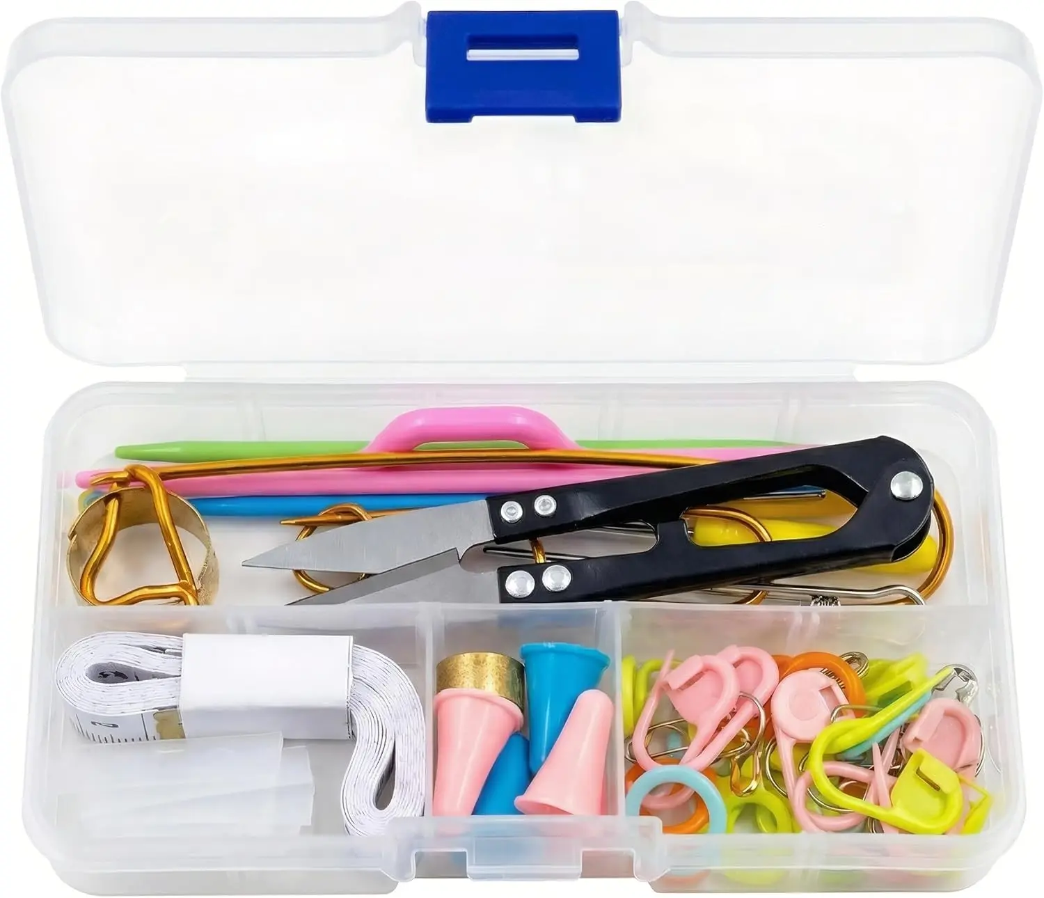 GKINIKG Knitting Tools Set with Storage Case – Knitting & Crochet Accessories for Sewing, Repair and DIY Craft Projects, Includes Scissors, Stitch Markers, Needles & Ruler Gift