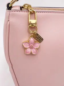Cherry Blossom Alloy Keychain, Cute Animal Design, Bag Charm, Car Keychain, Gift for Couples, All Seasons, Elegant Flower, Square Plate, Keychain For Bags