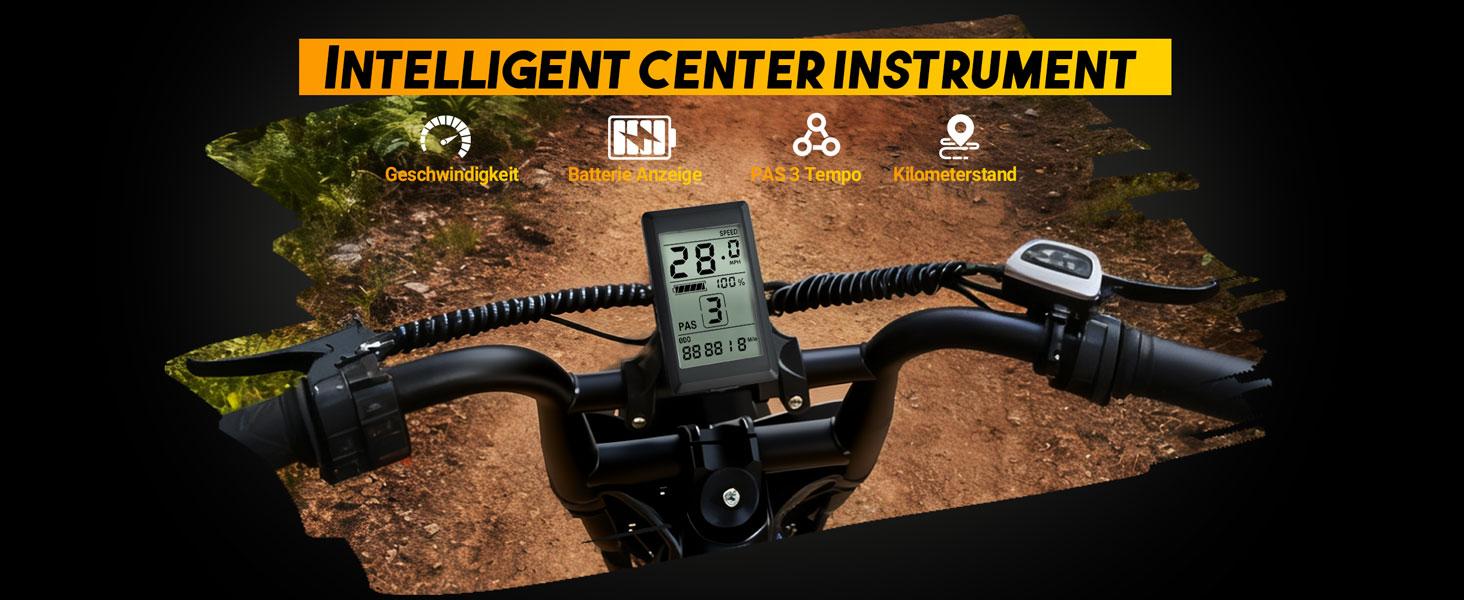 ESKUTE V100 Electric Bike 1500W Peak Power All Terrain Dual Suspension E Bike 28 MPH Top Speed 48V 13Ah Battery 60 Miles Range 16x4.0 Fat Tires LED Headlights