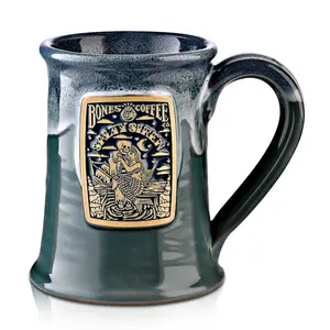 Bones Coffee Company | Salty Siren Handthrown Ceramic Coffee Mug Seafoam Blue 12oz Dishwasher Safe Bones Coffee Company | Salty Siren Handthrown Ceramic Coffee Mug Seafoam Blue 12oz Dishwasher Safe