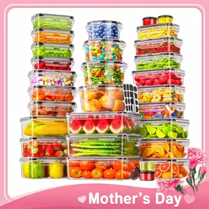 [Mother's Day Gift]  50 PCS Large Airtight Food Storage Containers 25 Containers & Lids Reusable Leak-Proof Stackable BPA-Free Snackbox