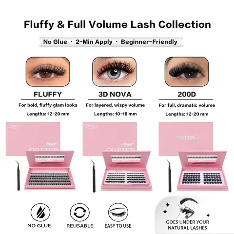 COFIER (Video Exclusive) No-Glue False Eyelashes Collection - Nature-Infused, Non-Toxic, Easy to Use, Reusable DIY Lashes #Summervibes