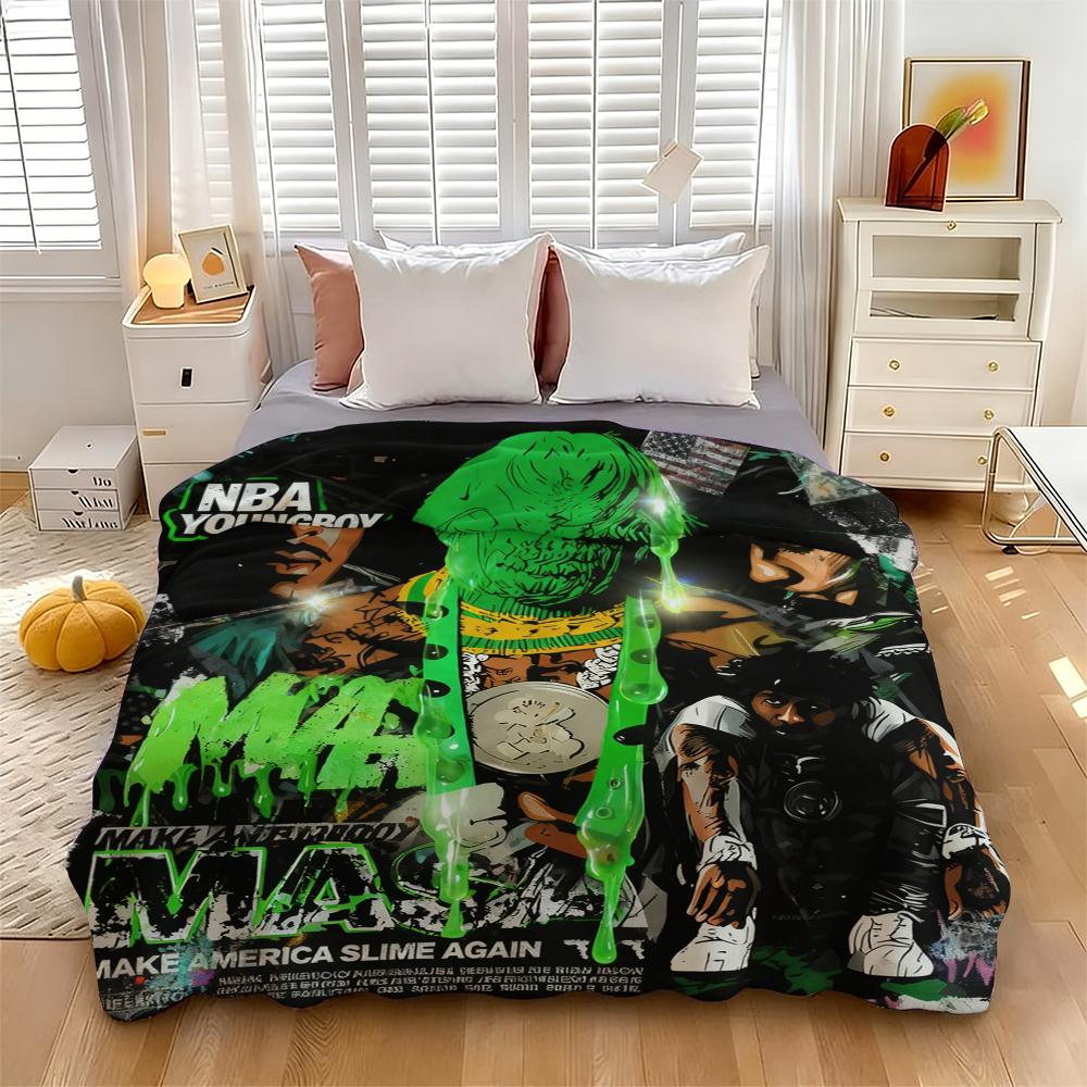 Countdown Sale! NBA YoungBoy MASA | Premium Flannel Throw Blanket | Make America Slime Again | Ultra-Soft & Cozy for Hip-Hop Fans Suitable for all four seasons A gift suitable for fans, friends and children and it can express deep love.