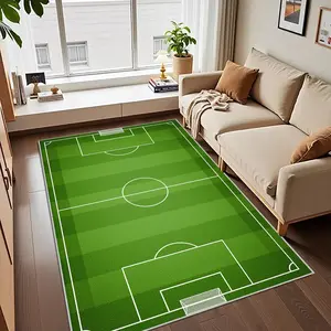 Crystal Velvet Grass Football Rug, Waterproof, Easy Clean, Soft Comfortable Mat for Door Mats, Kitchen, Living Room